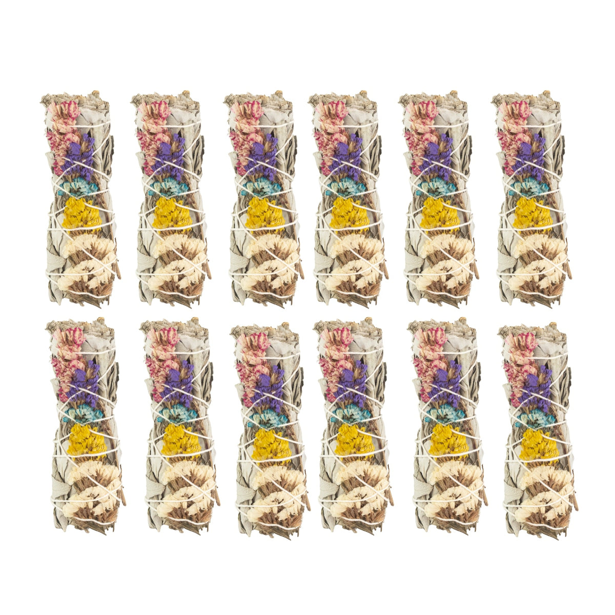 White Sage with Assorted Flowers Smudge Stick