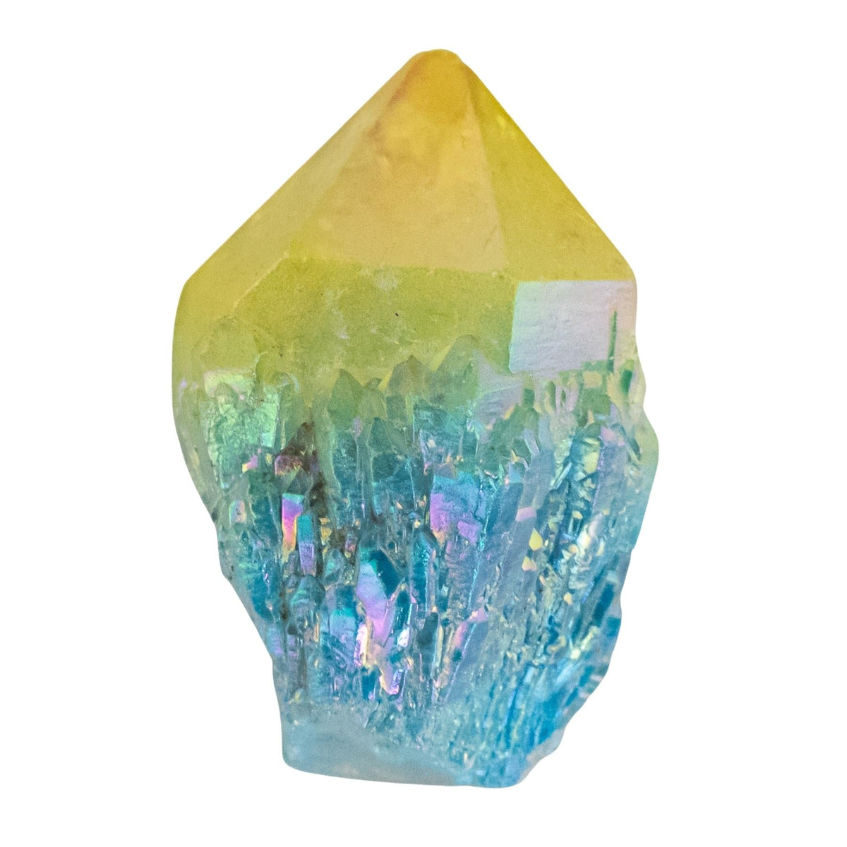 Blue & Yellow Aura Quartz Point