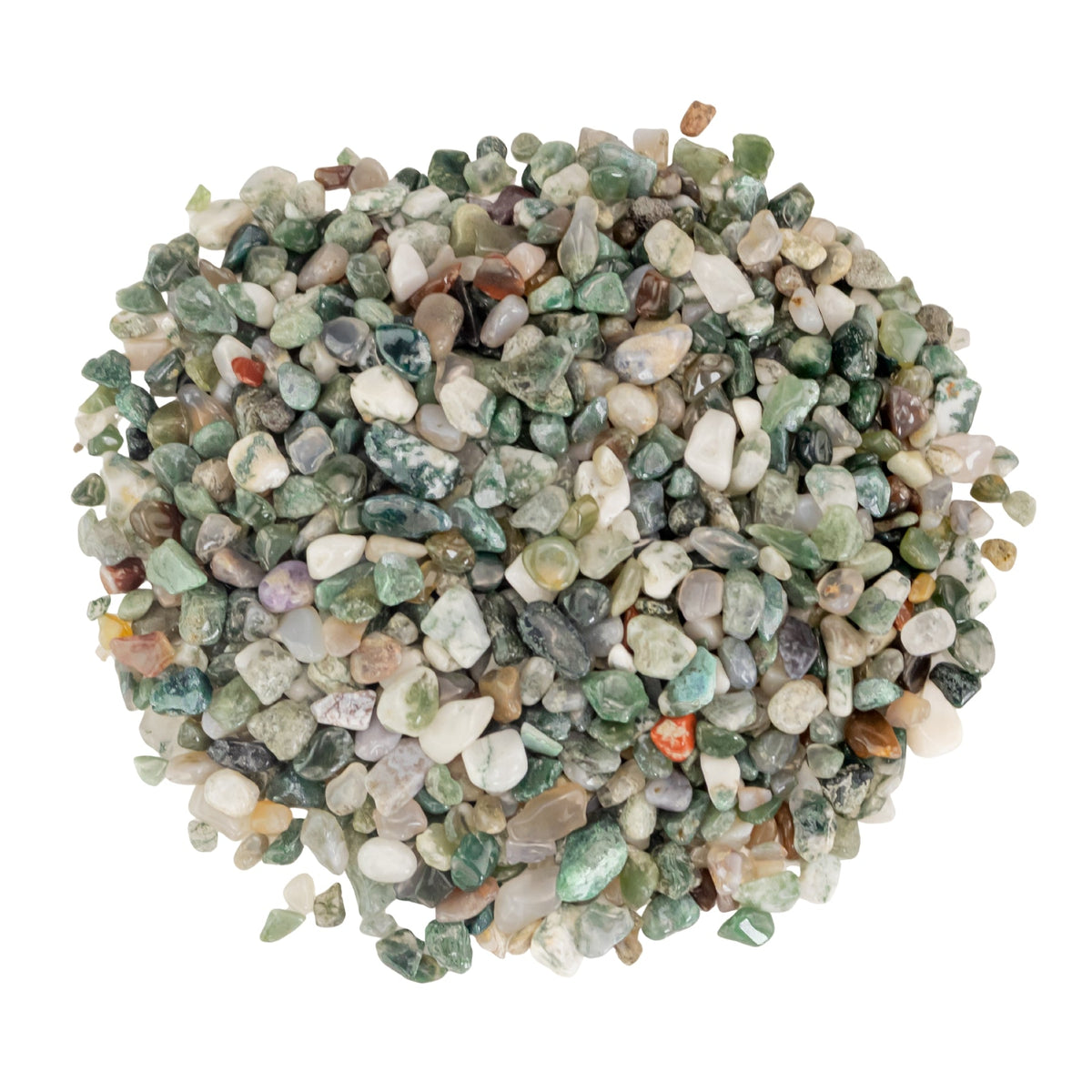 Green Moss Agate Crystal Chips 1lb