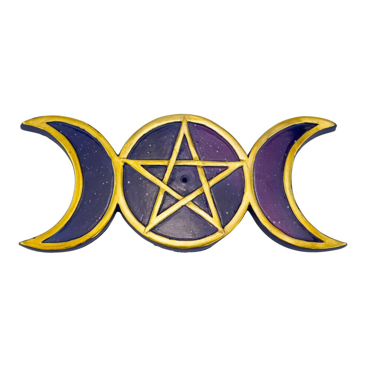Pentagram and Triple Moon Incense Burner