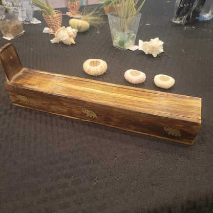 Wooden Long Incense Holder and Storage Box