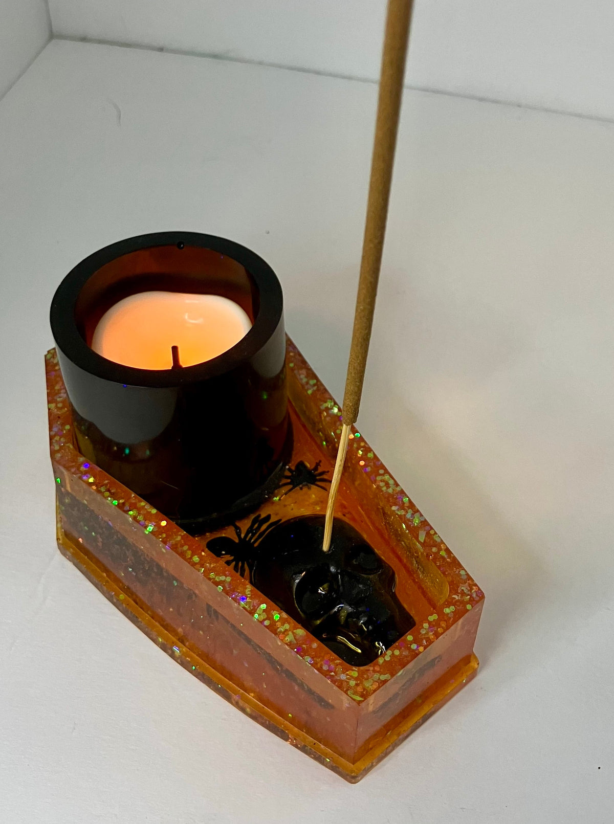 Resin Coffin Votive Holder & Incense Burner