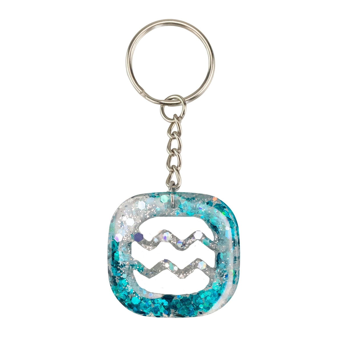 Glitter Resin Zodiac Keychains
