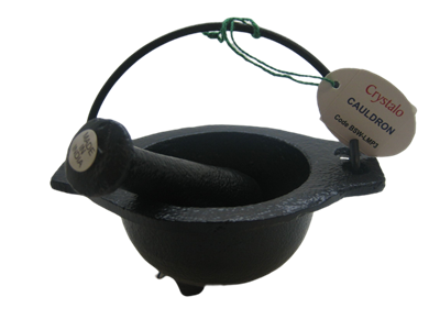 Crystalo - Cast Iron Cauldron with Mortar - BSW-LMP3