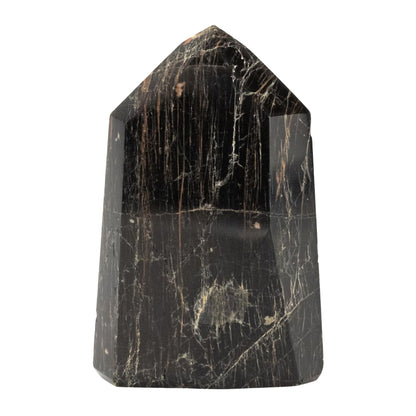 Black Tourmaline with Hematite Polished Point