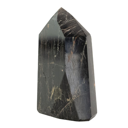 Black Tourmaline with Hematite Polished Point