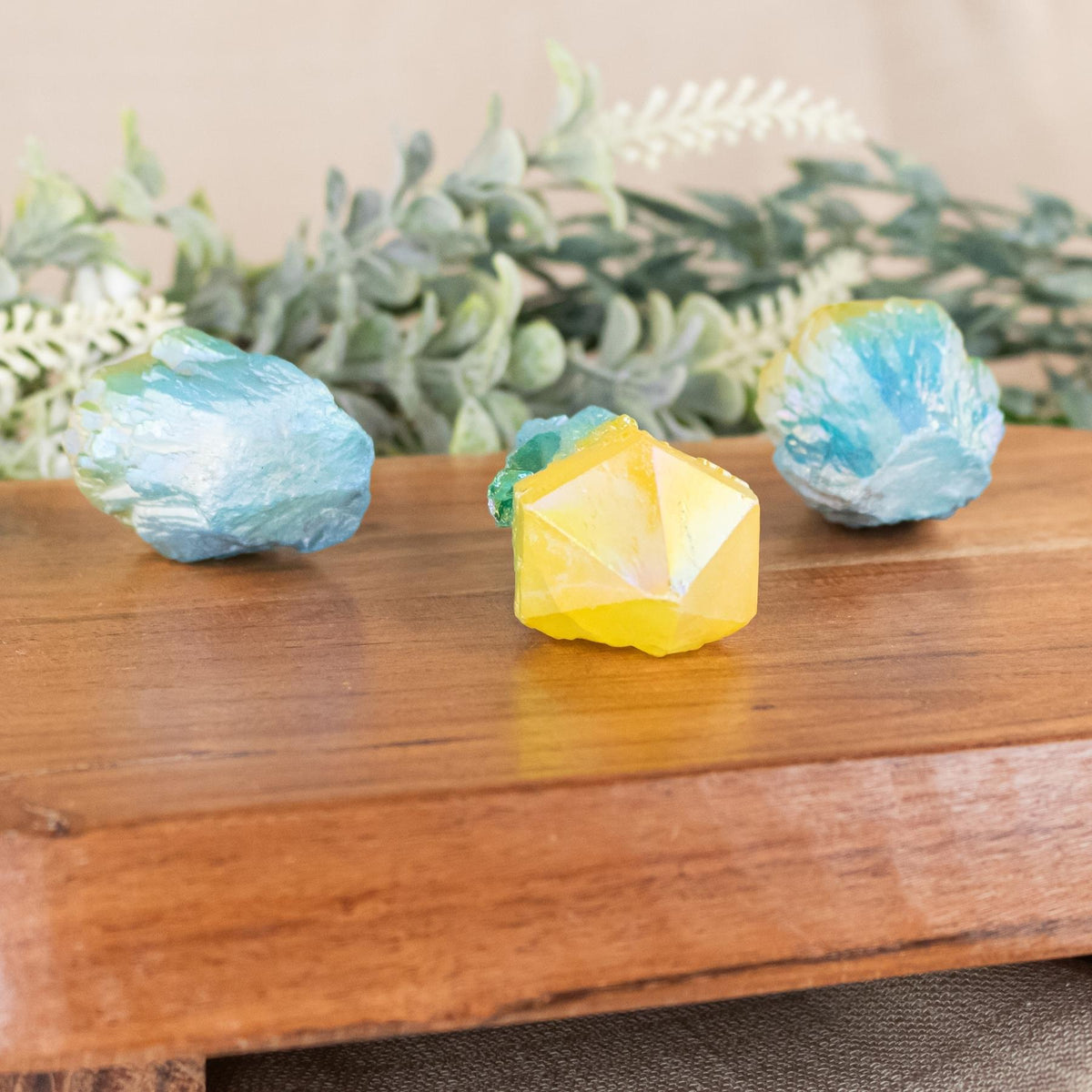 Blue & Yellow Aura Quartz Point
