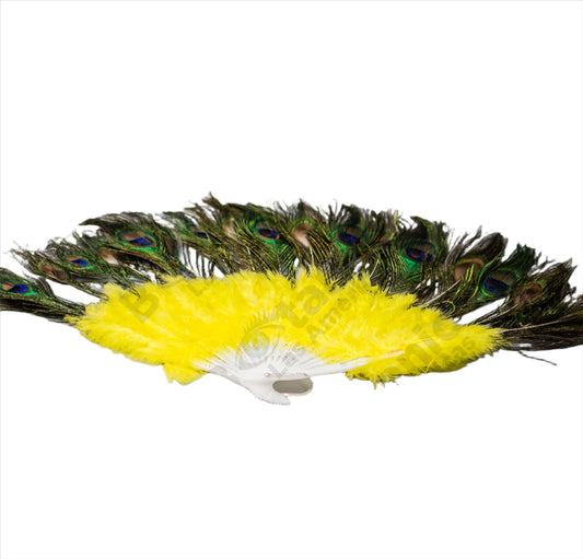 ABANICO DE PLUMAS AMARILLO / YELLOW FEATHERS FAN