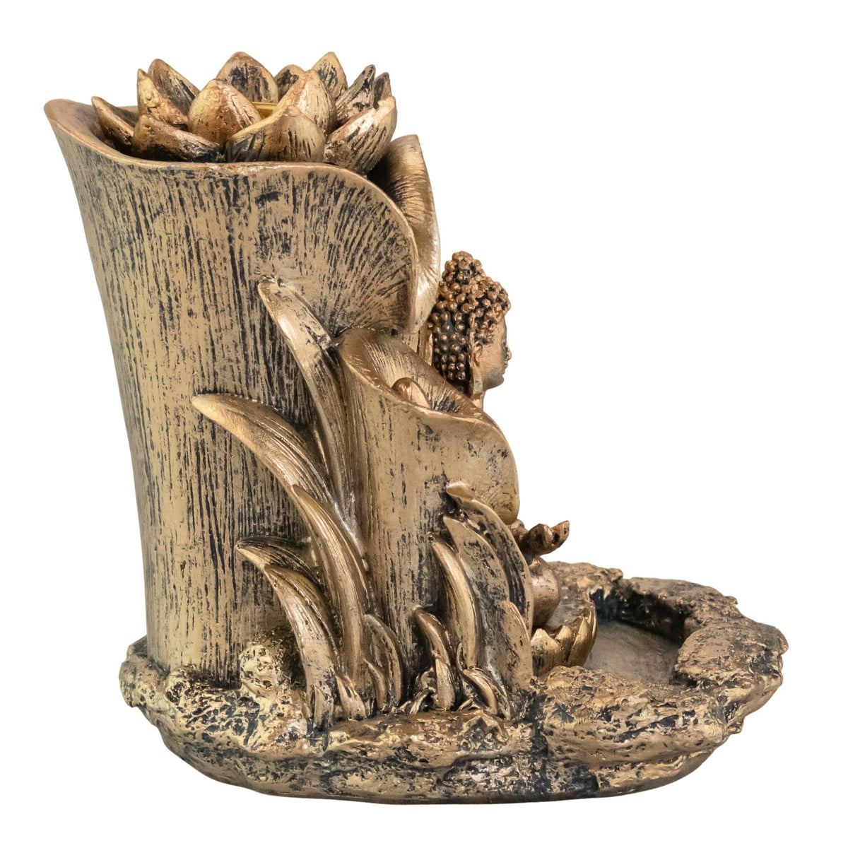 Bronze Buddha Backflow Incense Burner