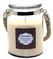 Crystalo Creations 3 in 1, Apple Pie, Cinnamon, Vanilla Scented Candle with Rope Handle, 18 Ounce