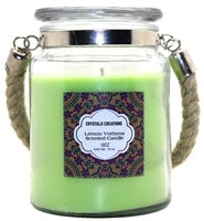 Crystalo Creations 3 in 1, Apple Pie, Cinnamon, Vanilla Scented Candle with Rope Handle, 18 Ounce