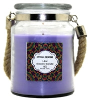 Crystalo Creations 3 in 1, Apple Pie, Cinnamon, Vanilla Scented Candle with Rope Handle, 18 Ounce