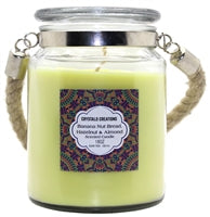 Crystalo Creations 3 in 1, Apple Pie, Cinnamon, Vanilla Scented Candle with Rope Handle, 18 Ounce