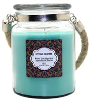 Crystalo Creations 3 in 1, Apple Pie, Cinnamon, Vanilla Scented Candle with Rope Handle, 18 Ounce