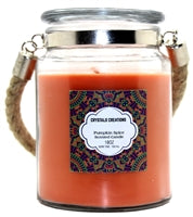 Crystalo Creations 3 in 1, Apple Pie, Cinnamon, Vanilla Scented Candle with Rope Handle, 18 Ounce