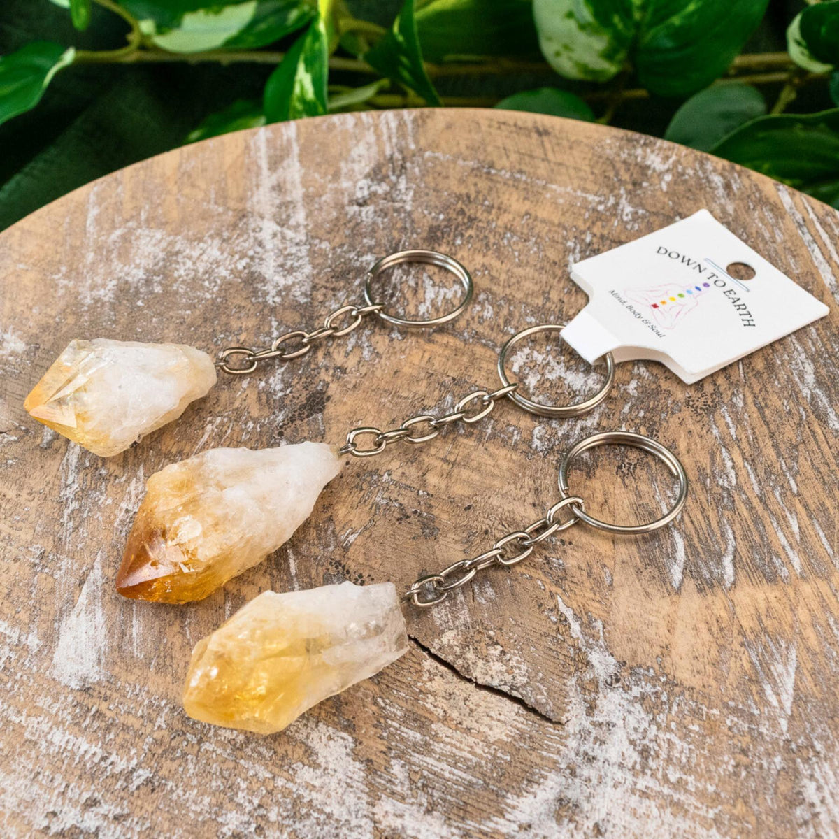 Raw Crystal Keychain