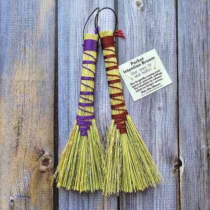 Pocket Intention Broom, Mini Handmade Hawktail Broom