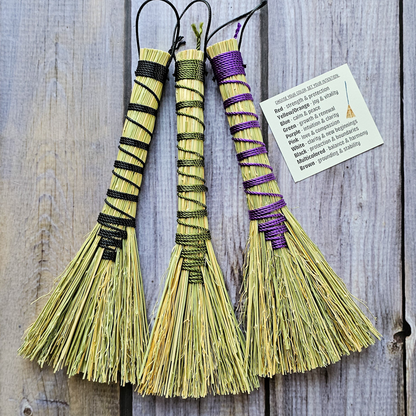Pocket Intention Broom, Mini Handmade Hawktail Broom