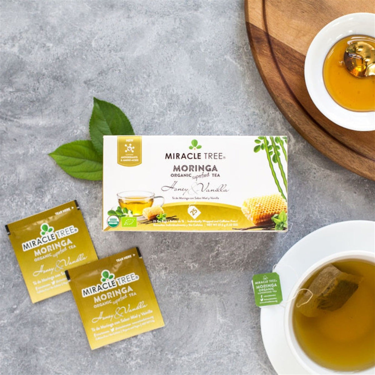 Organic Moringa Tea - Honey & Vanilla - Caffeine-Free Herbal Tea