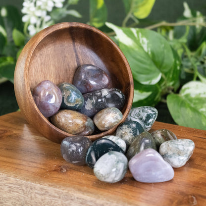 Green Moss Agate Tumbled 1lb