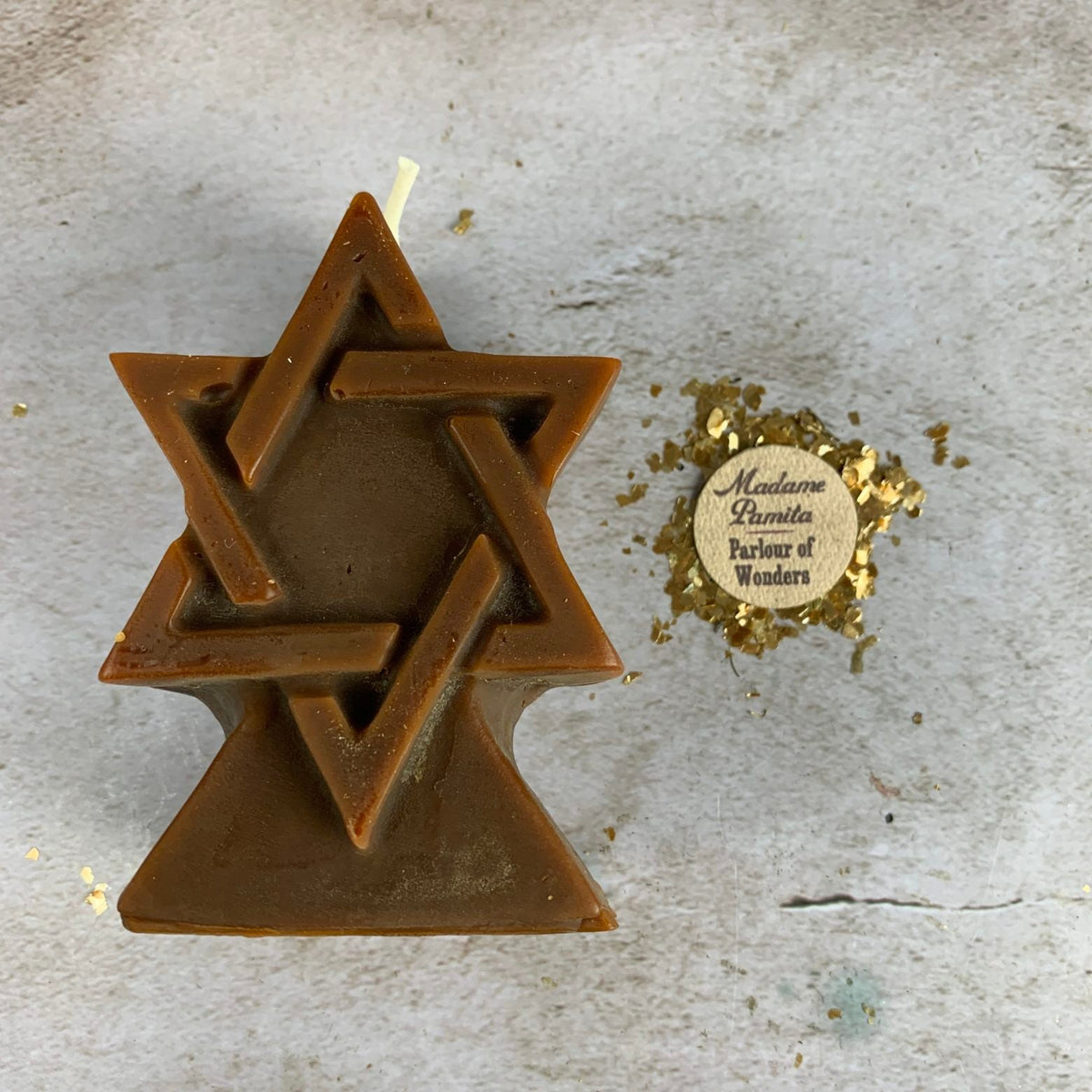 Beeswax Seal of Solomon Spell Candle - Protection & Divine Power
