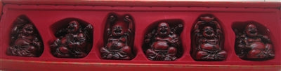 Laughing Buddha 3" Statues (Set of 6 Figurine)  Choose Color