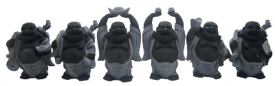 Laughing Buddha 4 Inch Statues (Set of 6 Figurine) - Choose Color