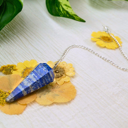 Lapis Lazuli Faceted Pendulum