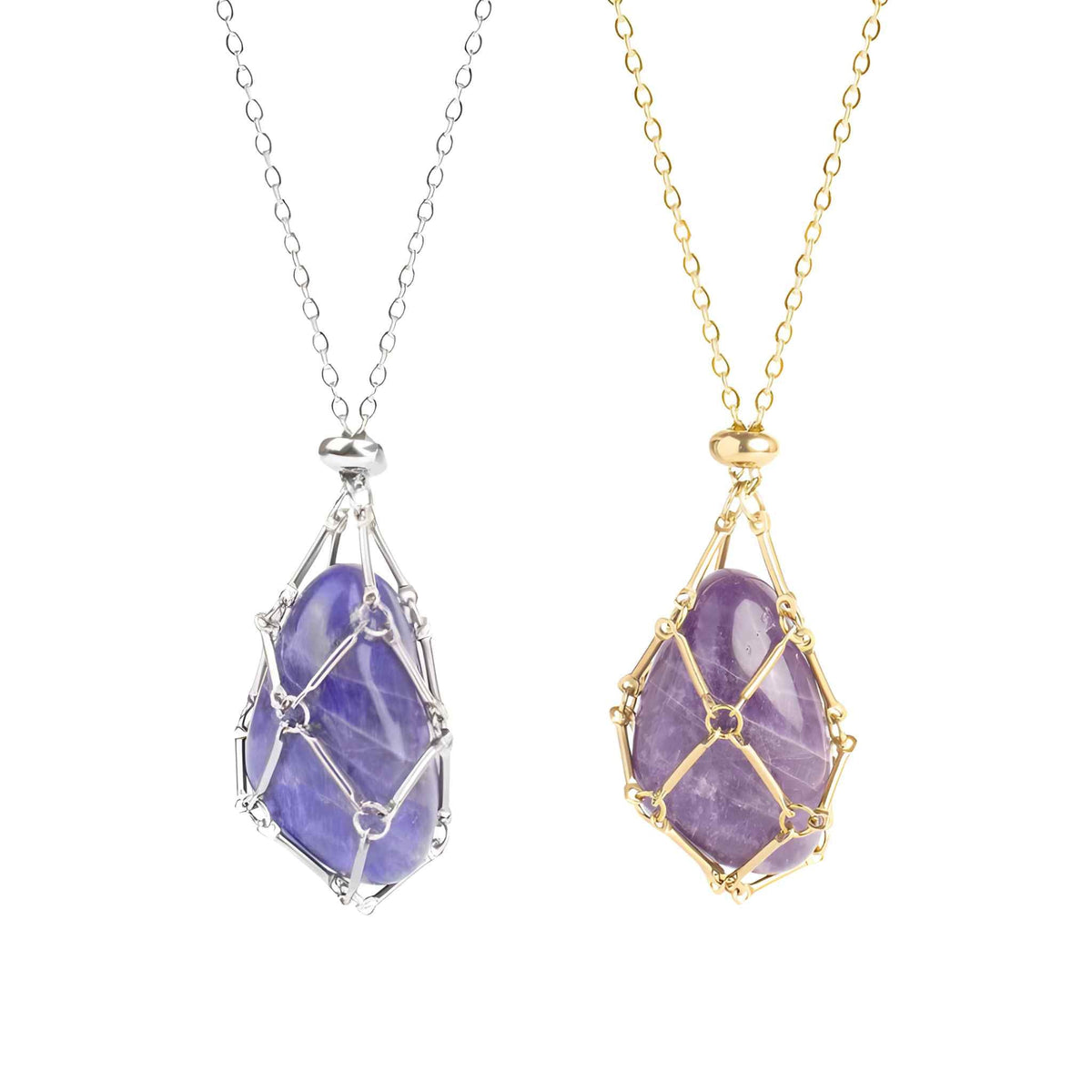 Adjustable Metal Crystal Holder Necklace