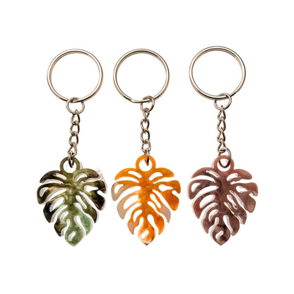 Monstera Leaf Resin Keychain