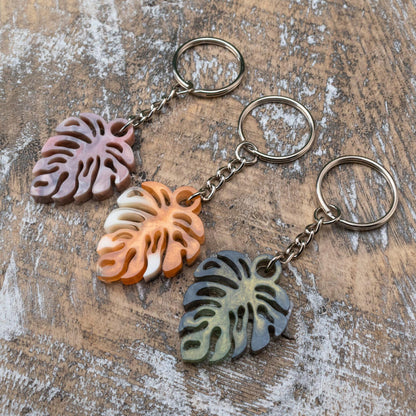 Monstera Leaf Resin Keychain