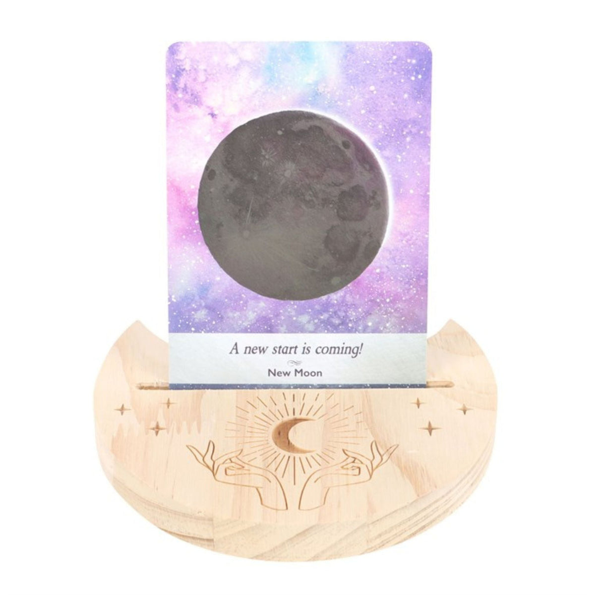 Mystical Hands Crescent Moon Tarot Card Holder