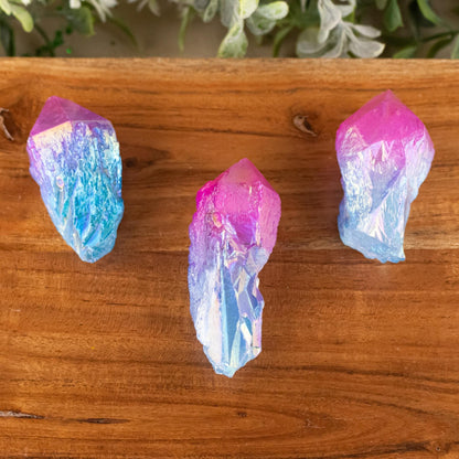 Blue & Pink Aura Quartz Point 1lb