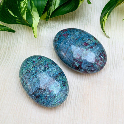 Ruby in Kyanite Palm Stone