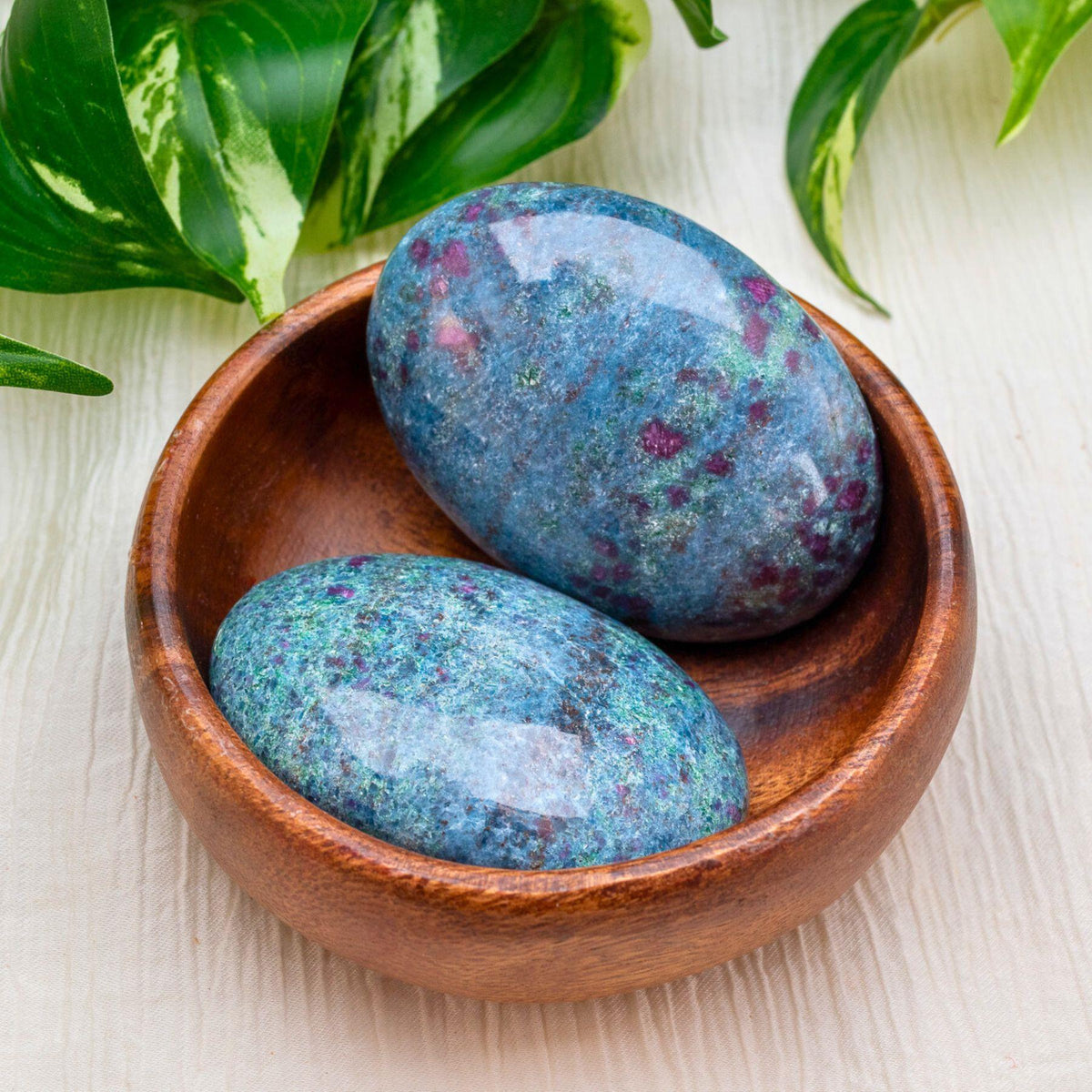 Ruby in Kyanite Palm Stone