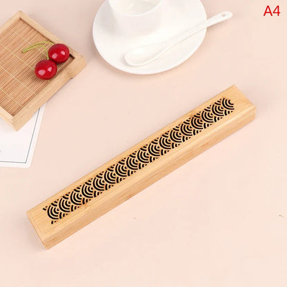 Natural Bamboo Incense Burner Holder with Storage Box | Aromatherapy Incense Tool