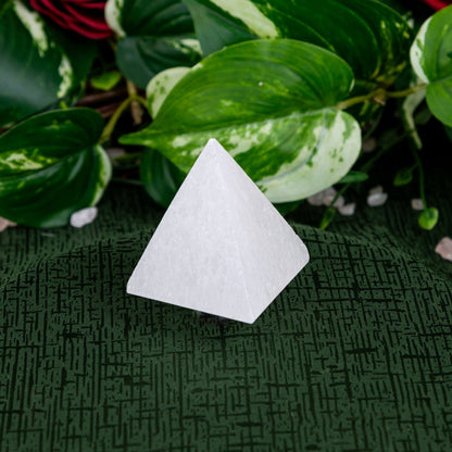 White Selenite Pyramid 2"