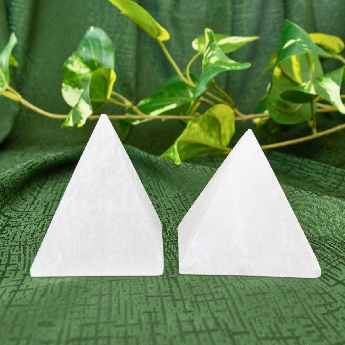 White Selenite Pyramid 2"