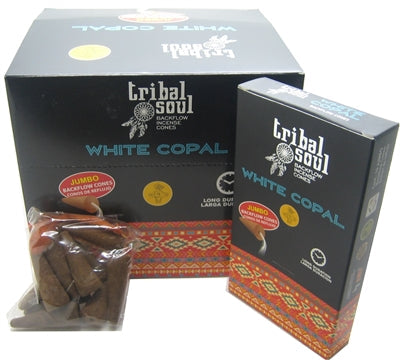 [Backflow] Tribal Soul - WHITE SAGE + PALO SANTO - Jumbo Backflow Dhoop Cones (Box of 12 Packs x 10 cones each)