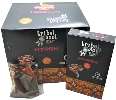 [Backflow] Tribal Soul - WHITE SAGE + PALO SANTO - Jumbo Backflow Dhoop Cones (Box of 12 Packs x 10 cones each)