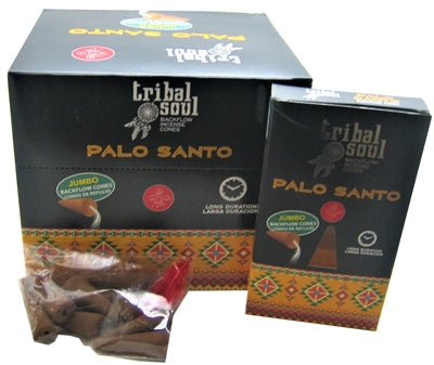 [Backflow] Tribal Soul - WHITE SAGE + PALO SANTO - Jumbo Backflow Dhoop Cones (Box of 12 Packs x 10 cones each)