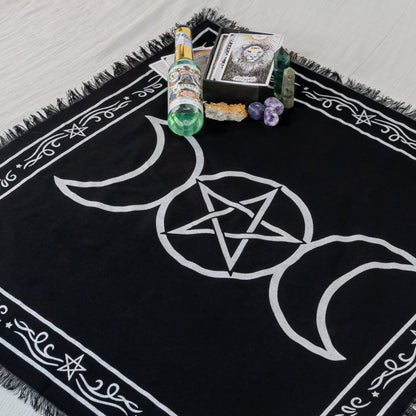 Triple Moon Pentagram Altar Cloth
