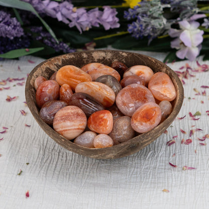 Banded Carnelian Tumbled 1lb