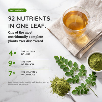 Organic Moringa Tea - Honey & Vanilla - Caffeine-Free Herbal Tea
