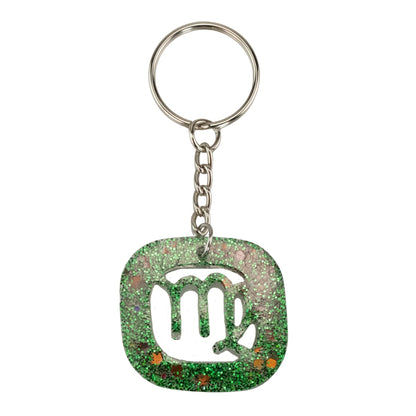 Glitter Resin Zodiac Keychains