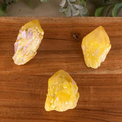 Yellow Aura Quartz Point 1lb