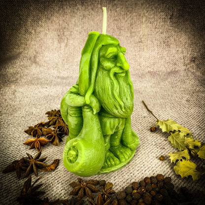 Beeswax Domovyk House Gnome Spell Candle - Home Blessing & Protection