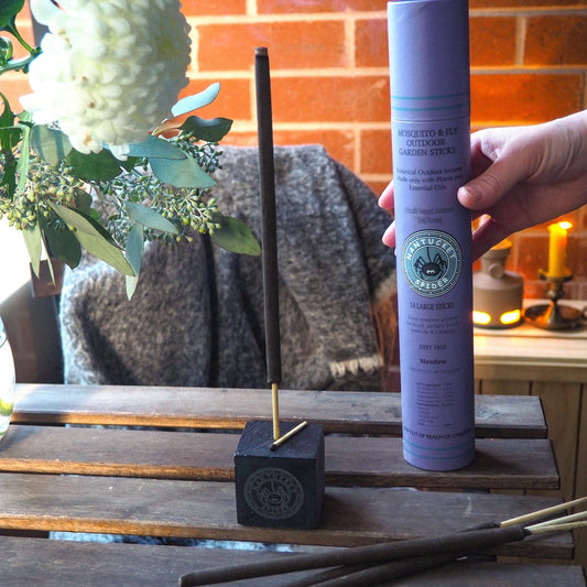 Bundle & Save 15%: Incense Holder + Mosquito & Fly Repelling Outdoor Garden Incense Sticks