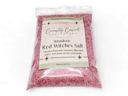 Red Witches Salt: Love Spell, Rose Petals, Herbs (4oz)