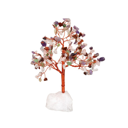 Mixed Gemstone Tree with Crystal Base